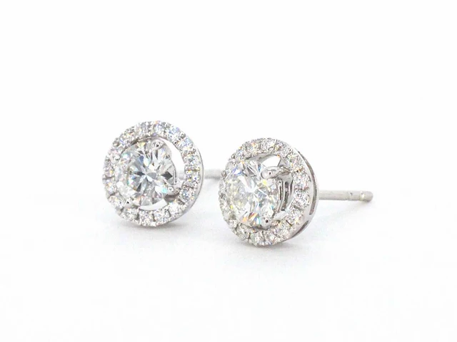 Witgouden oorbellen briljant 1.00 ct - afbeelding 1 van  9