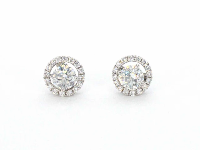 Witgouden oorbellen briljant 1.00 ct - afbeelding 3 van  9
