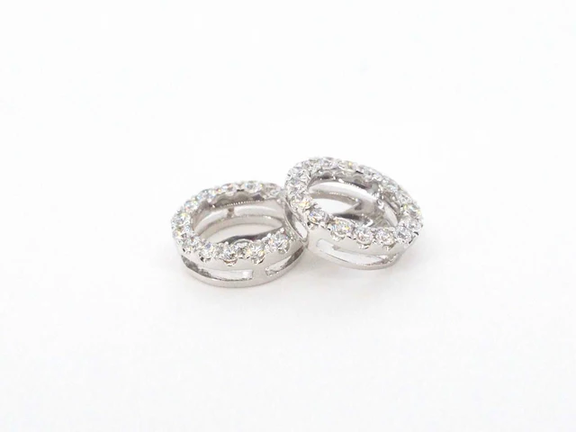 Witgouden oorbellen briljant 1.00 ct - afbeelding 4 van  9