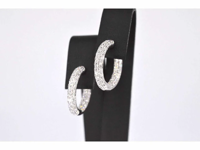 Witgouden oorbellen briljant diamant - afbeelding 7 van  9