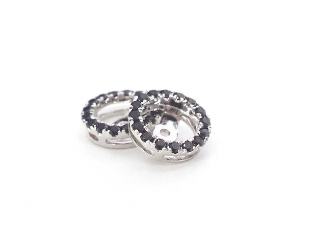 Witgouden oorbellen diamant 1.00 carat met zwarte diamanten - afbeelding 8 van  8