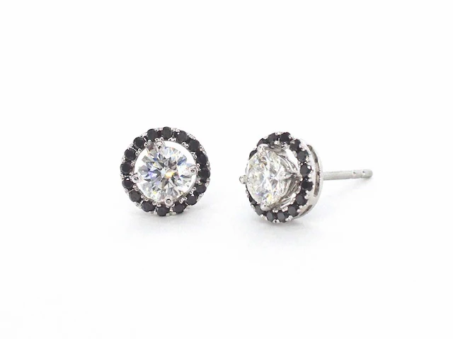 Witgouden oorbellen diamant 1.00 ct - afbeelding 1 van  8