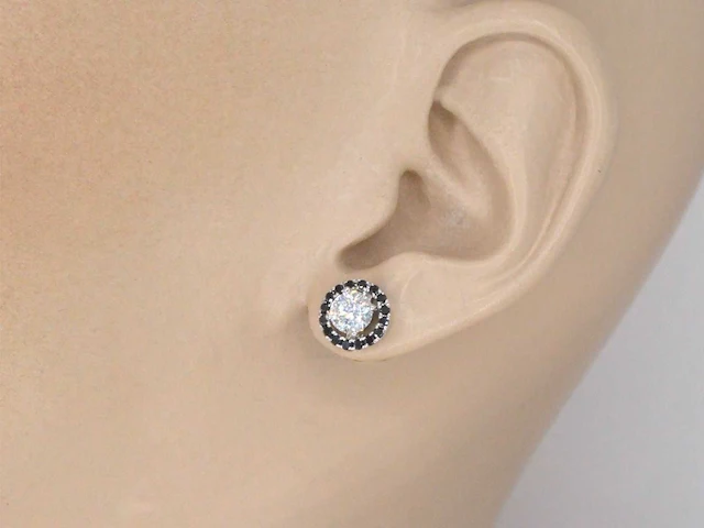 Witgouden oorbellen diamant 1.00 ct - afbeelding 2 van  8