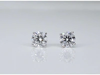 Witgouden oorbellen diamant 1.00 ct - afbeelding 4 van  7