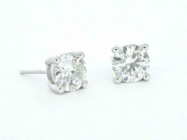 Witgouden oorbellen diamant 2.00 ct igi - afbeelding 1 van  9