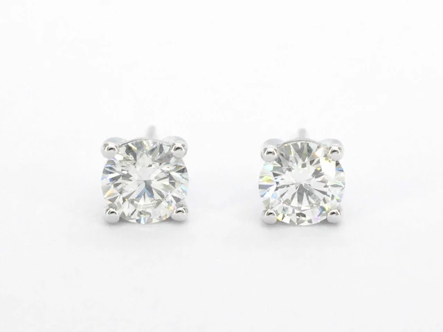 Witgouden oorbellen diamant 2.00 ct igi - afbeelding 6 van  9