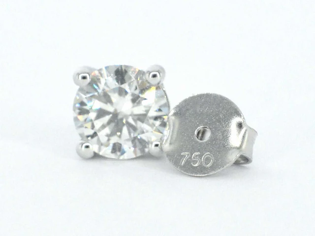 Witgouden oorbellen diamant 2.00 ct igi - afbeelding 8 van  9