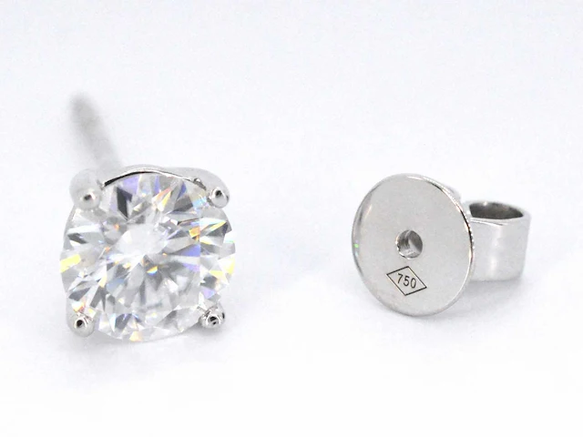 Witgouden oorbellen diamant 2.00 ct - afbeelding 8 van  9