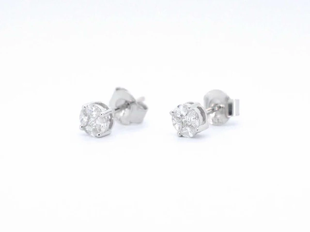 Witgouden oorbellen diamant - afbeelding 10 van  10