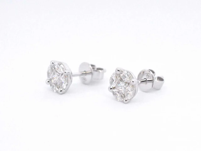 Witgouden oorbellen diamant - afbeelding 3 van  9
