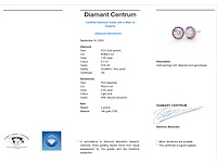 Witgouden oorbellen diamanten en roze saffieren - afbeelding 3 van  8