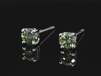 Witgouden oorbellen groene diamant 0.50 carat - afbeelding 4 van  9