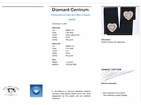 Witgouden oorbellen hart diamant roze wit - afbeelding 3 van  9