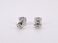 Witgouden oorbellen met amethist - afbeelding 6 van  10