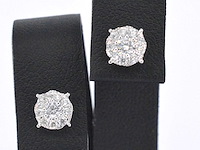 Witgouden oorbellen met briljant diamanten - afbeelding 1 van  2