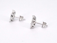 Witgouden oorbellen met briljant geslepen diamant - afbeelding 8 van  9