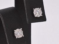 Witgouden oorbellen met briljant geslepen diamanten - afbeelding 5 van  8