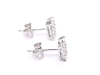 Witgouden oorbellen met briljant geslepen diamanten - afbeelding 7 van  10