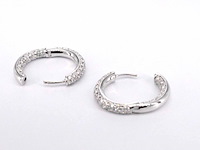Witgouden oorbellen met briljant geslepen diamanten - afbeelding 7 van  10
