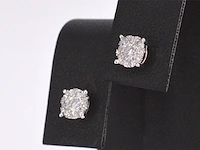 Witgouden oorbellen met briljant geslepen diamanten - afbeelding 4 van  8