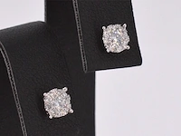 Witgouden oorbellen met briljant geslepen diamanten - afbeelding 5 van  8