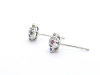 Witgouden oorbellen met diamant en saffieren - afbeelding 5 van  10