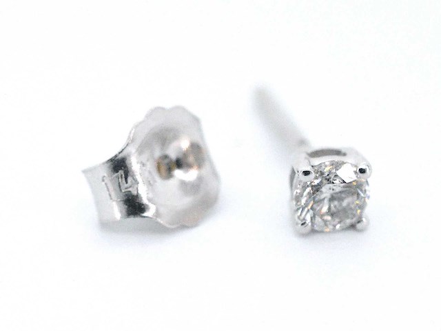 Witgouden oorbellen met diamant - afbeelding 8 van  8