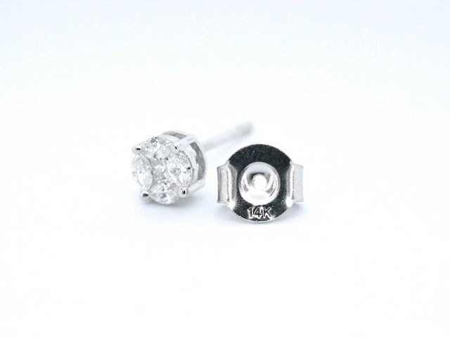 Witgouden oorbellen met diamant - afbeelding 2 van  10