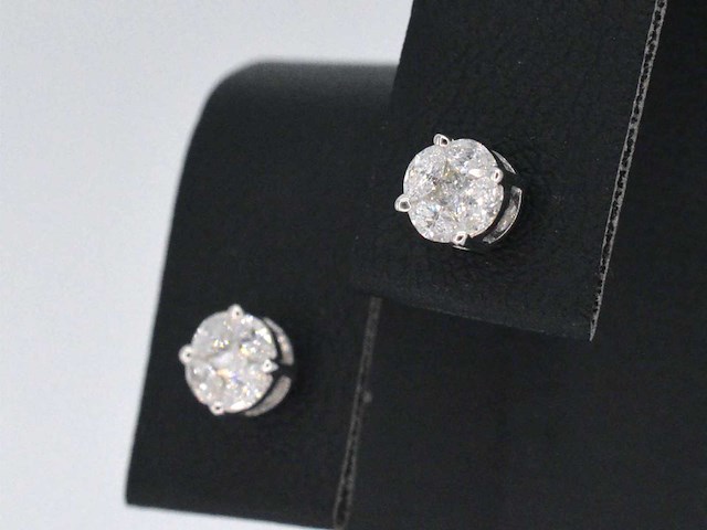 Witgouden oorbellen met diamant - afbeelding 5 van  10