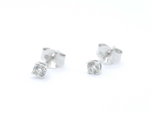 Witgouden oorbellen met diamant - afbeelding 7 van  8