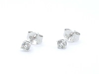 Witgouden oorbellen met diamant - afbeelding 7 van  8