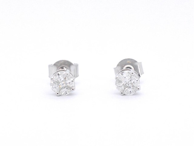 Witgouden oorbellen met diamant - afbeelding 6 van  9