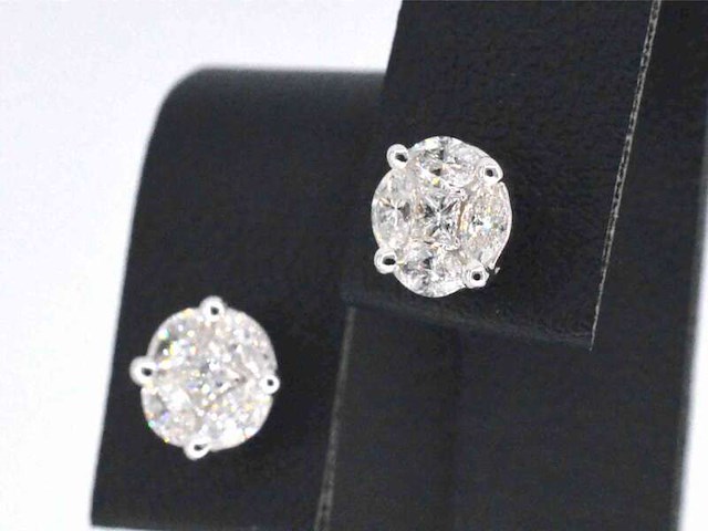 Witgouden oorbellen met diamant - afbeelding 3 van  9