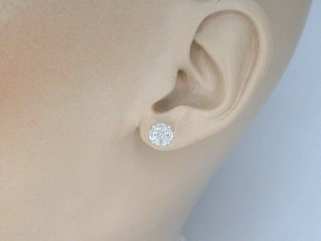 Witgouden oorbellen met diamant - afbeelding 2 van  8