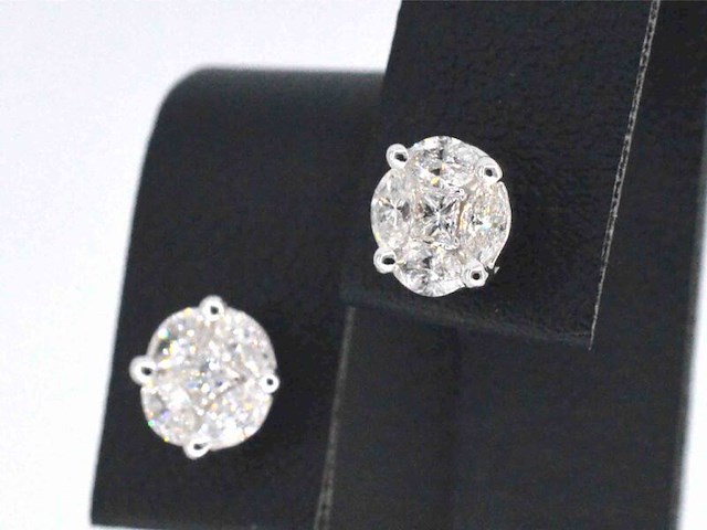 Witgouden oorbellen met diamant - afbeelding 3 van  8