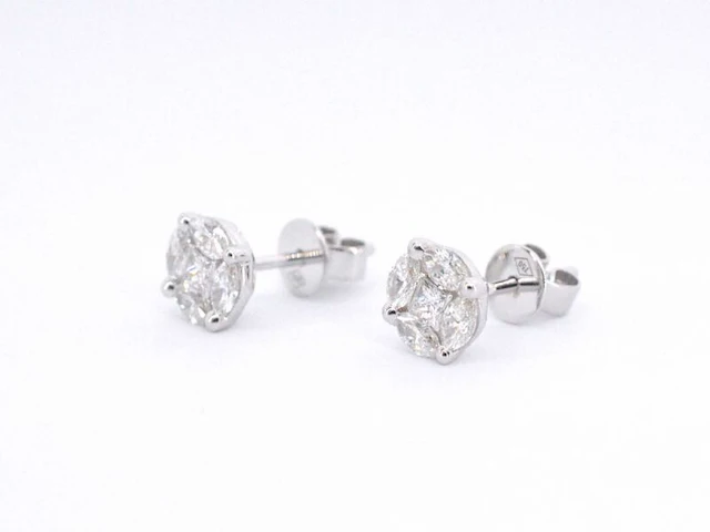 Witgouden oorbellen met diamant - afbeelding 7 van  10
