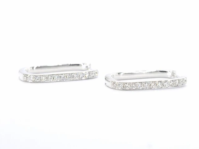 Witgouden oorbellen met diamant - afbeelding 2 van  7