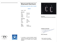 Witgouden oorbellen met diamanten en robijn - afbeelding 2 van  8