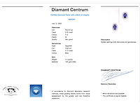 Witgouden oorbellen met diamanten en saffier - afbeelding 3 van  9