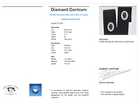 Witgouden oorbellen met diamanten en smaragd - afbeelding 3 van  6
