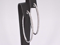 Witgouden oorbellen met diamanten - afbeelding 4 van  7