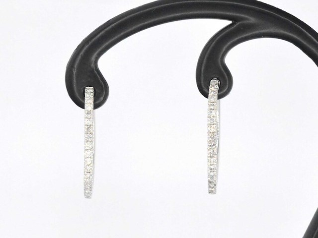 Witgouden oorbellen met diamanten - afbeelding 3 van  7