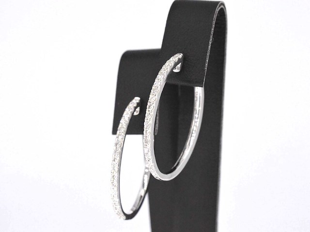 Witgouden oorbellen met diamanten - afbeelding 4 van  9