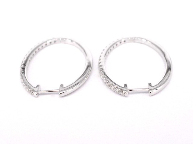 Witgouden oorbellen met diamanten - afbeelding 6 van  9