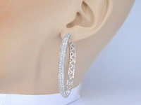 Witgouden oorbellen met diamanten - afbeelding 2 van  8