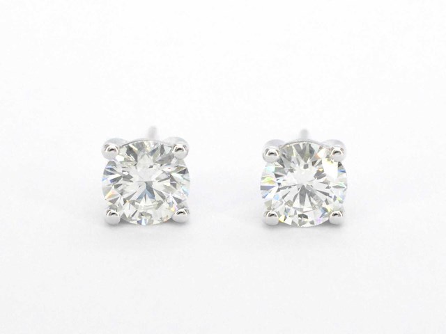 Witgouden oorbellen met echte briljanten van 2.00 carat - afbeelding 7 van  9