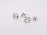 Witgouden oorbellen met morganiet - afbeelding 9 van  9