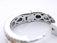 Witgouden oorbellen met multi colour saffieren en diamanten - afbeelding 7 van  9