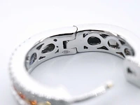 Witgouden oorbellen met multi colour saffieren en diamanten - afbeelding 7 van  7