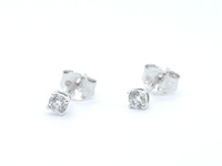 Witgouden oorbellen met natuurlijke diamant - afbeelding 6 van  9